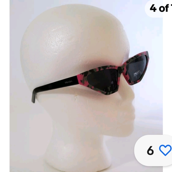 PRADA SPR 12V-F 462-550 Cat Eye Pink Camo Sunglasses NWT - Picture 5 of 10